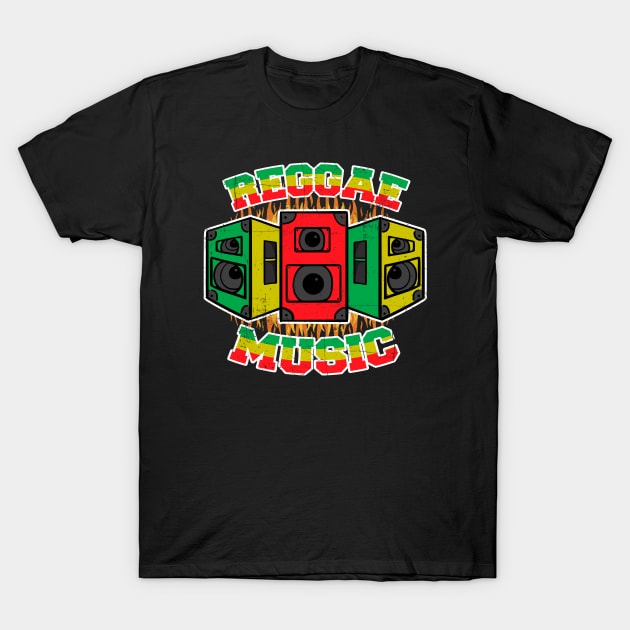 Reggae Music Sound System Jamaican Culture T-Shirt by dconciente